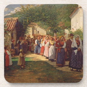 The Golden Wedding (oil on canvas) Coaster