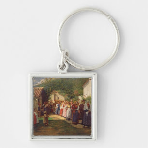 The Golden Wedding (oil on canvas) Keychain
