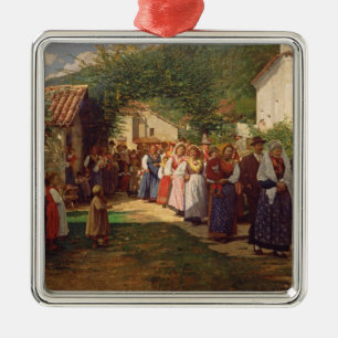 The Golden Wedding (oil on canvas) Metal Ornament