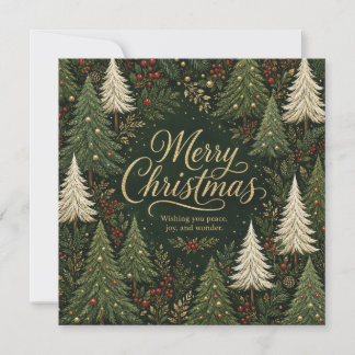 The Golden Yuletide Forest Card