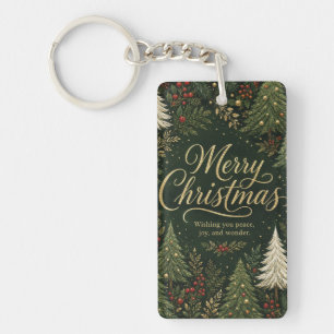 The Golden Yuletide Forest Keychain