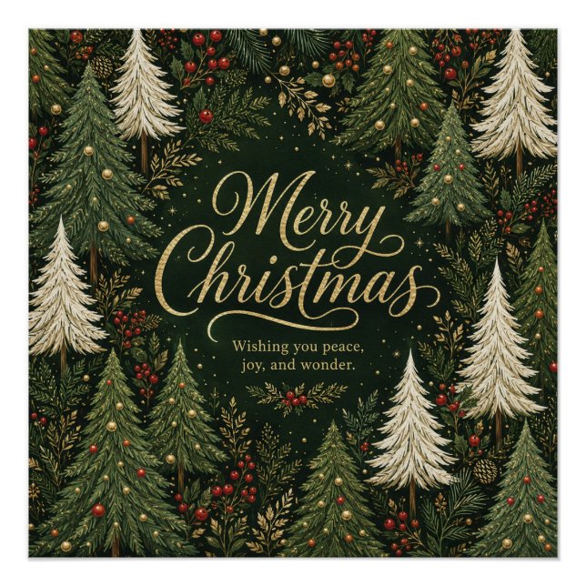 The Golden Yuletide Forest Poster (Front)