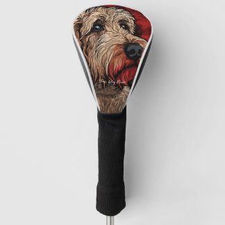 The Goldendoodle Dog, Red and Black 002 - Ulises D Golf Head Cover