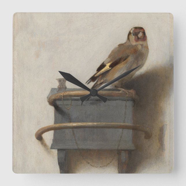 The Goldfinch Square Wall Clock (Front)