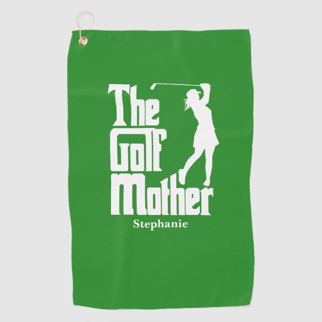 The Golf Mother With Name Funny Golf Theme Towel (Front)