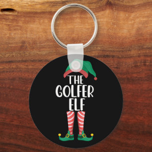 The Golfer Elf Golf Family Matching Christmas Keychain