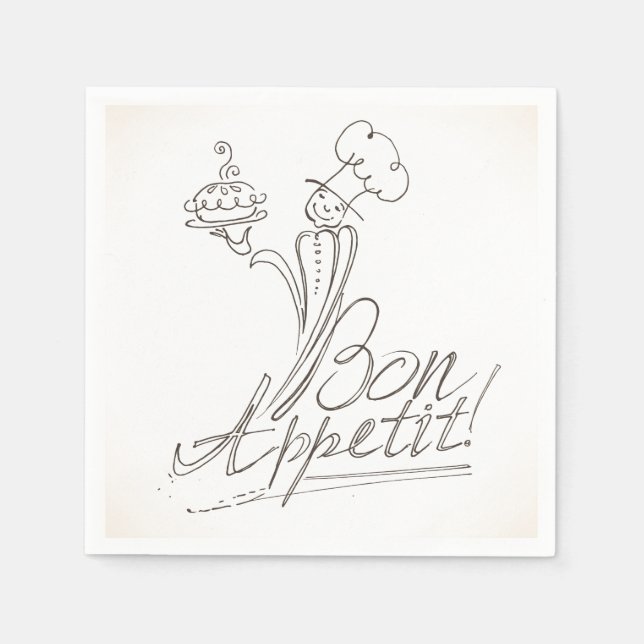 The Good Chef says Bon Appetit! Napkin (Front)