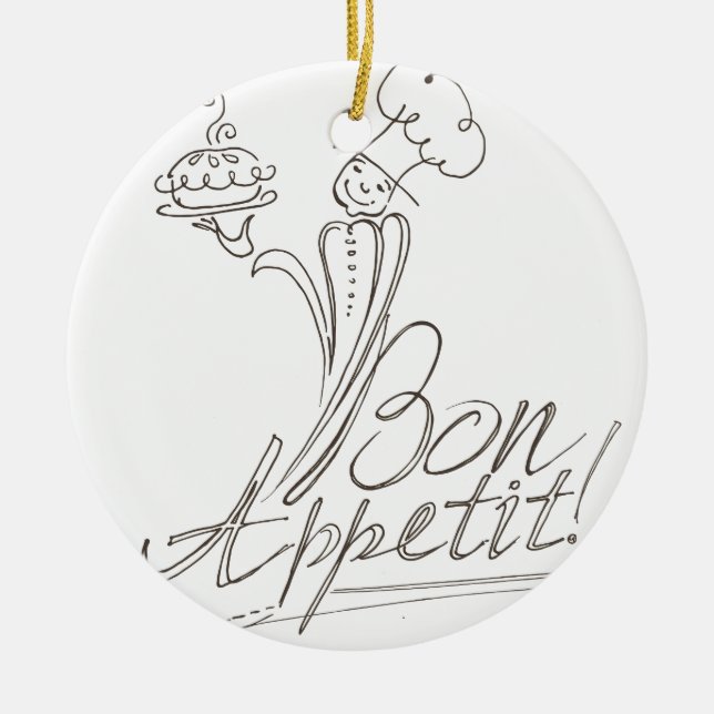 The Good Chef says Bon Appetit! Ornament Round (Front)