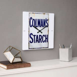 The Good Old Days of Starch. Square Wall Clock