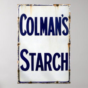 The Good Old Days of Starch, Vintage Enamel Sign. Poster