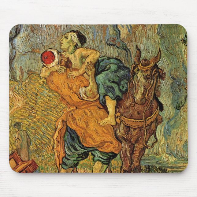 The Good Samaritan by Vincent van Gogh Mouse Pad (Front)