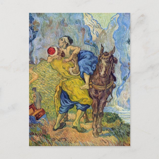 The Good Samaritan by Vincent Willem van Gogh Postcard (Front)