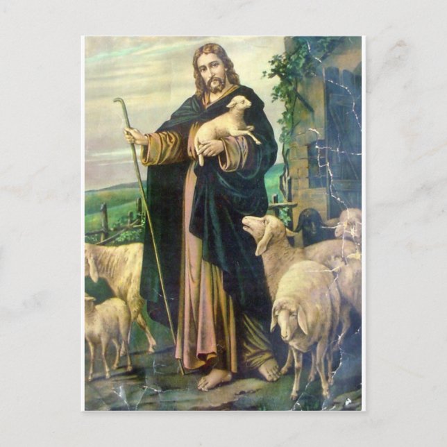 THE GOOD SHEPHERD 2 c. 1900 Postcard (Front)