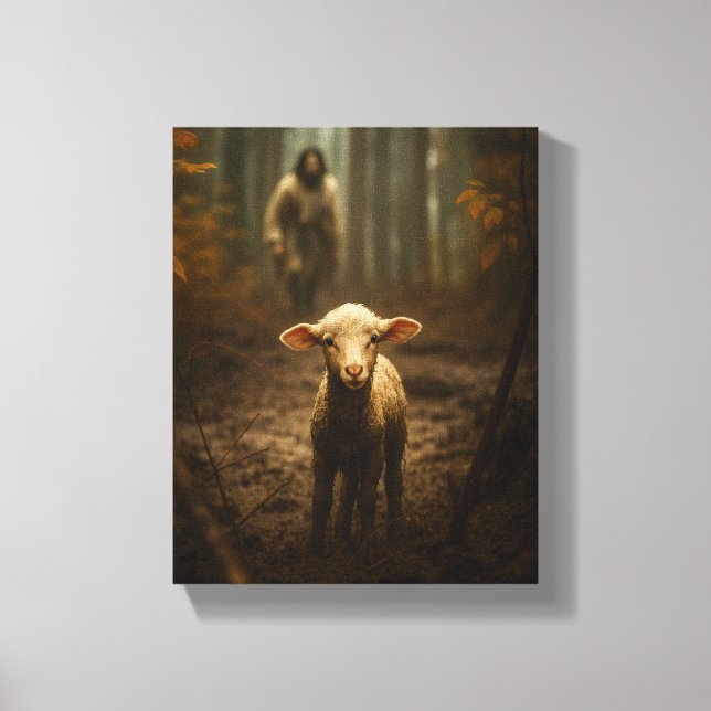 The Good Shepherd and the Lost Lamb Canvas Print (Front)