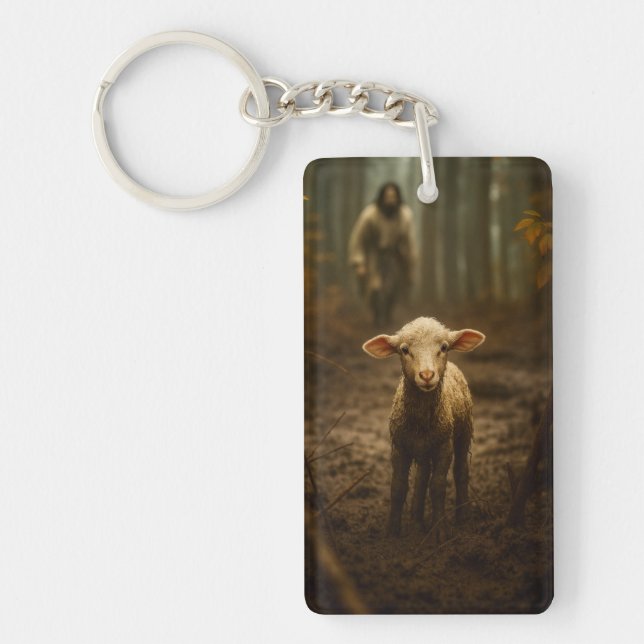 The Good Shepherd and the Lost Lamb – Jesus & Lamb Keychain (Front)