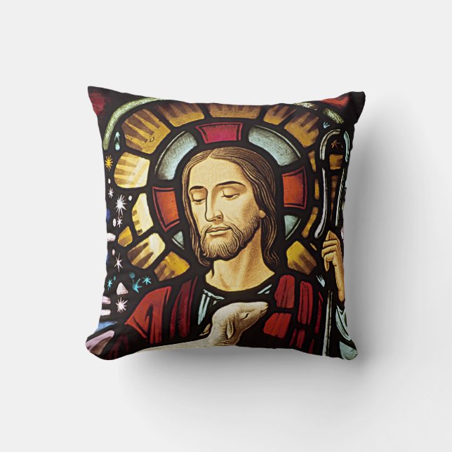 The Good Shepherd Cotton Throw Pillow, 16" x 16" Throw Pillow (Front)