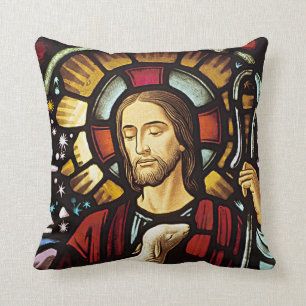 The Good Shepherd Cotton Throw Pillow, 16" x 16" Throw Pillow
