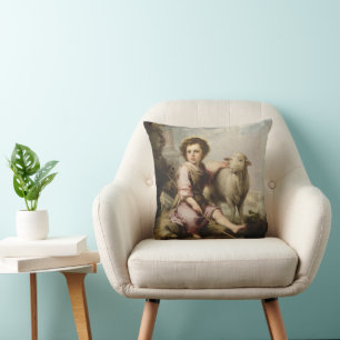 The Good Shepherd, Esteban Murillo  Throw Pillow