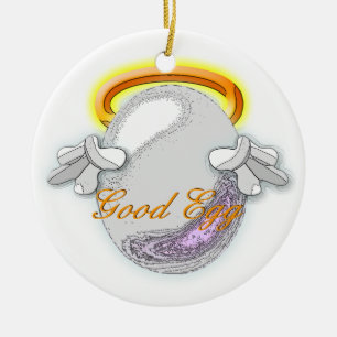 The Good vs Bad Egg Ceramic Ornament