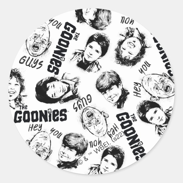 The Goonies Characters Pattern Classic Round Sticker (Front)
