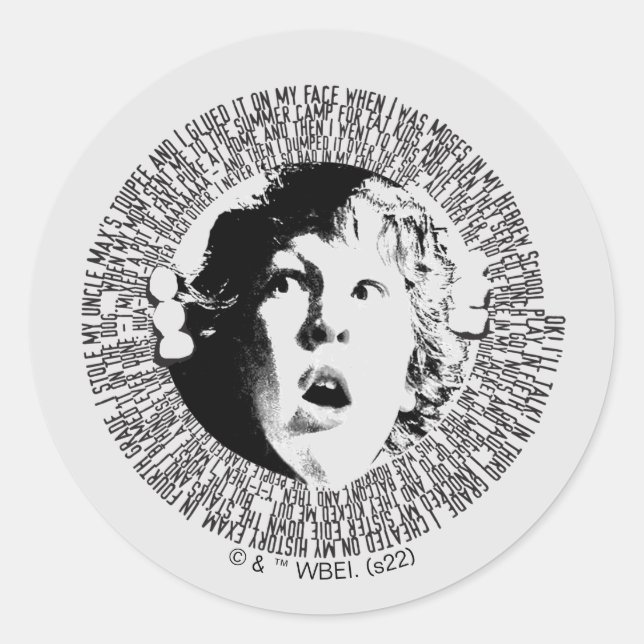 The Goonies Chunk Confession Graphic Classic Round Sticker (Front)