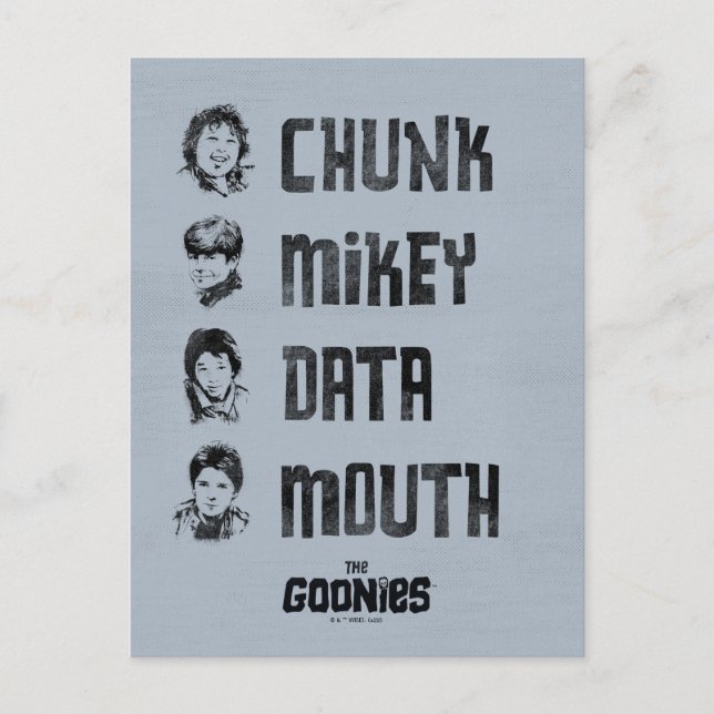 The Goonies | Chunk, Mikey, Data, Mouth Postcard (Front)