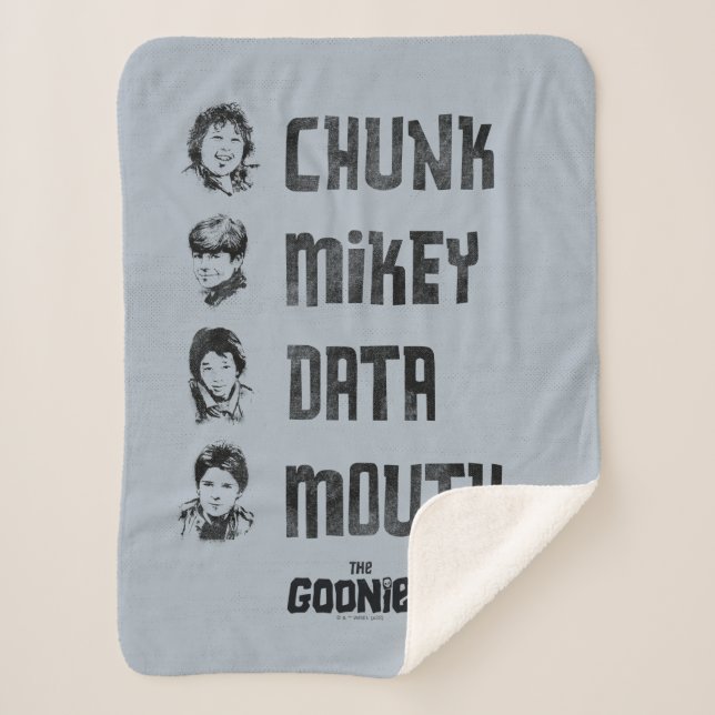 The Goonies | Chunk, Mikey, Data, Mouth Sherpa Blanket (Front)