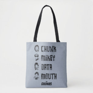 The Goonies   Chunk, Mikey, Data, Mouth Tote Bag