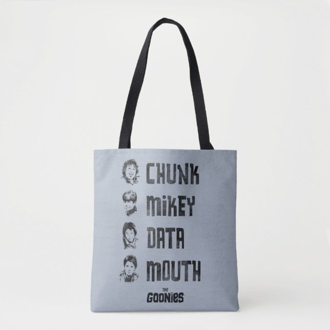 The Goonies | Chunk, Mikey, Data, Mouth Tote Bag (Front)