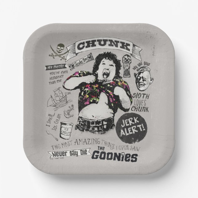 The Goonies Chunk Retro Collage Paper Plate (Front)
