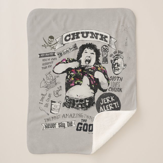 The Goonies Chunk Retro Collage Sherpa Blanket (Front)