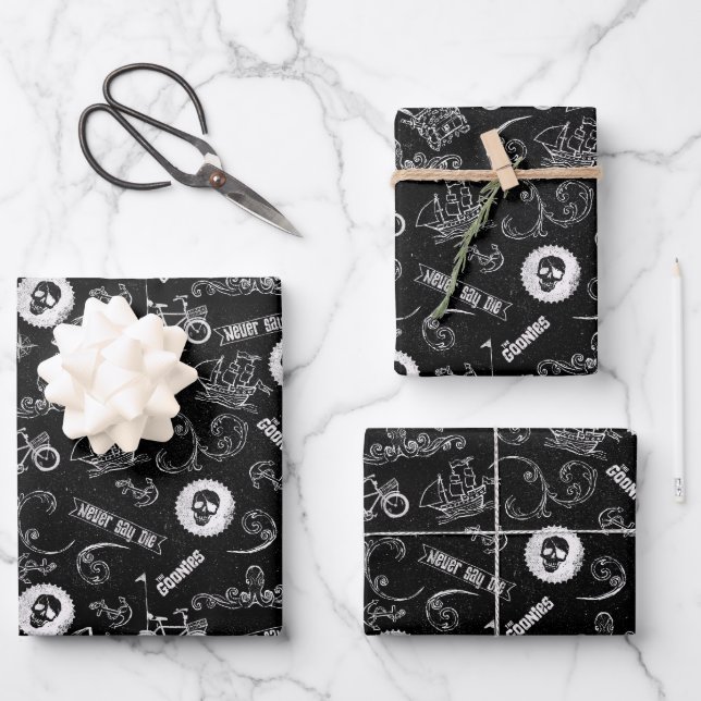 The Goonies Icons Pattern Wrapping Paper Sheet (Front)
