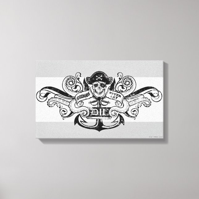 The Goonies "Never Say Die" Pirate Anchor Badge Canvas Print (Front)