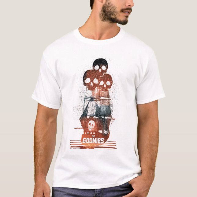 The Goonies Pirate Ship Silhouette Graphic T-Shirt (Front)