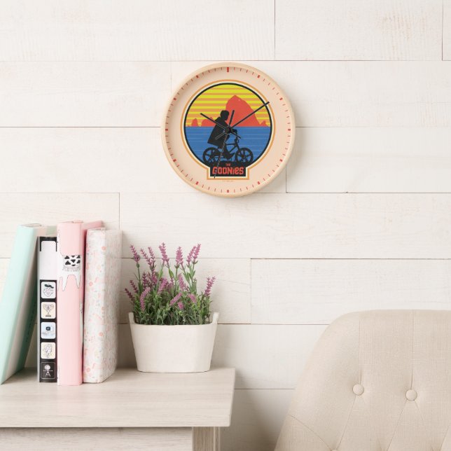The Goonies Retro Mikey Riding Bike Graphic Clock (Reading Room)