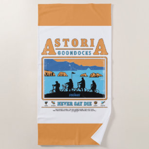 The Goonies Silhouettes Over Astoria Goondocks Beach Towel