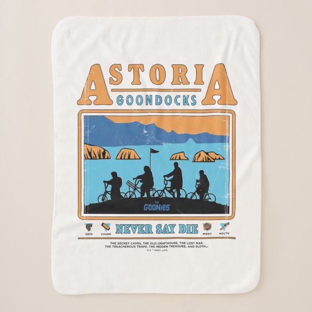 The Goonies Silhouettes Over Astoria Goondocks Sherpa Blanket (Front)