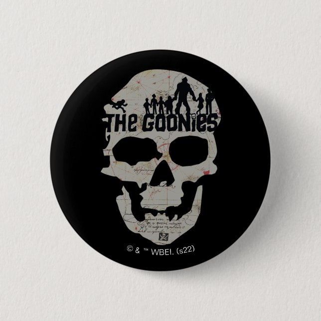 The Goonies Skull Silhouette Graphic 2 Inch Round Button (Front)