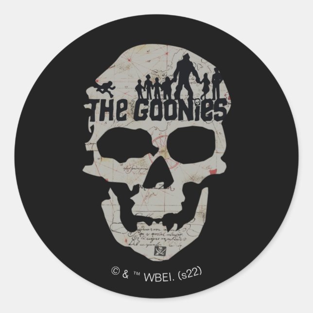 The Goonies Skull Silhouette Graphic Classic Round Sticker (Front)