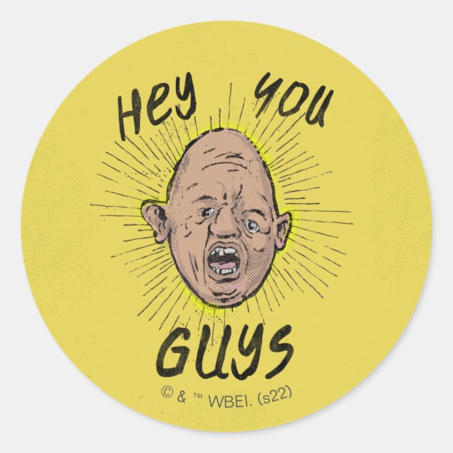 The Goonies Sloth Doodle "Hey You Guys" Classic Round Sticker (Front)