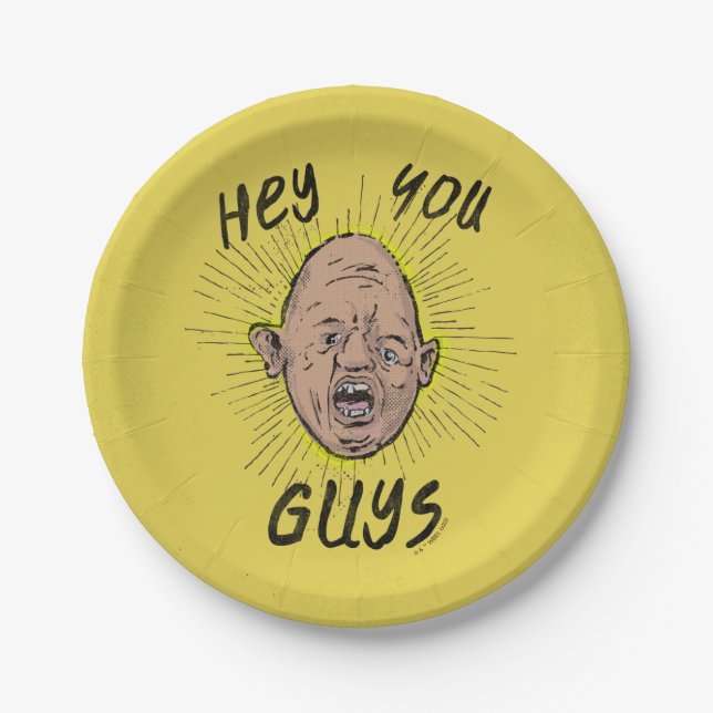 The Goonies Sloth Doodle "Hey You Guys" Paper Plate (Front)