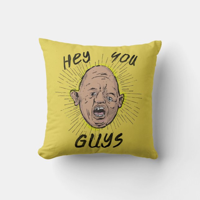 The Goonies Sloth Doodle "Hey You Guys" Throw Pillow (Front)