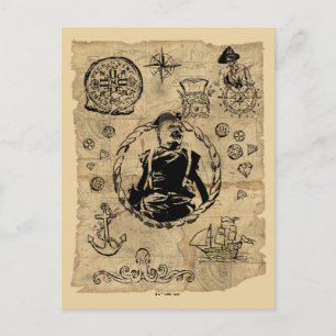 The Goonies Sloth Treasure Map Postcard