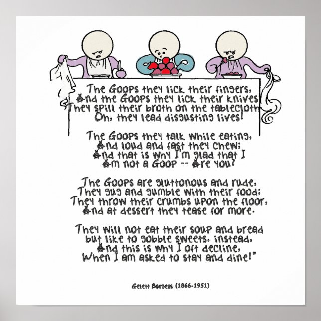 The Goops They Lick Their Fingers Poster (Front)