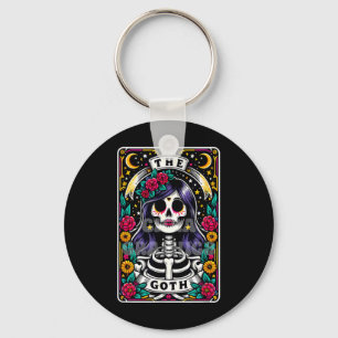 The Goth Funny Tarot Card Sarcastic Skeleton Skull Keychain