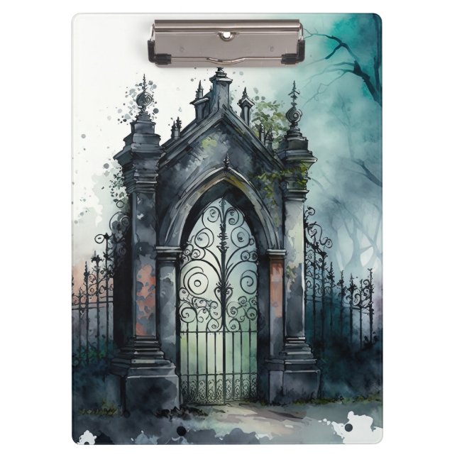 The Gothic Cemetery Gate Series Design 11 Clipboard (Front)