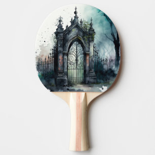 The Gothic Cemetery Gate Series Design 11 Ping Pong Paddle