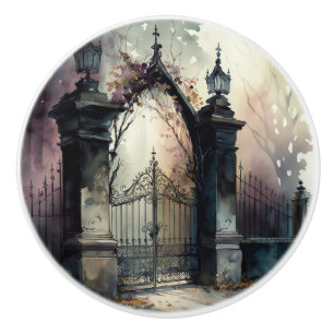The Gothic Cemetery Gate Series Design 12 Ceramic Knob