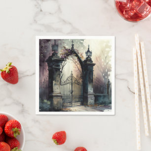 The Gothic Cemetery Gate Series Design 12 Napkin