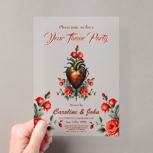 The Gothic elegance of the heart Acrylic Invitations
